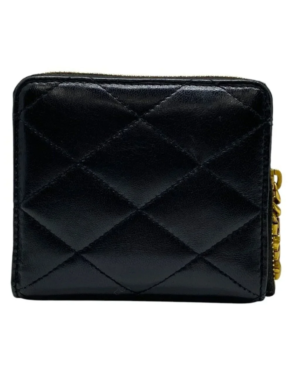Saint Laurent Pegaso Twofold Wallet Folding YSL Logo Leather Black Compact